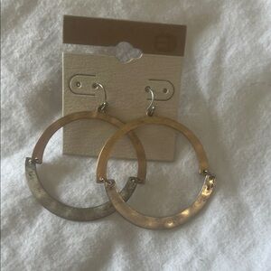 Gold-Tone Double Hoop Drop Earrings - Women Jewelry